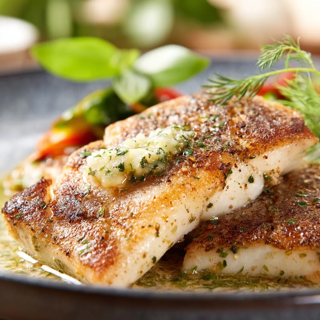 Grilled Striped Bass with Herb Butter