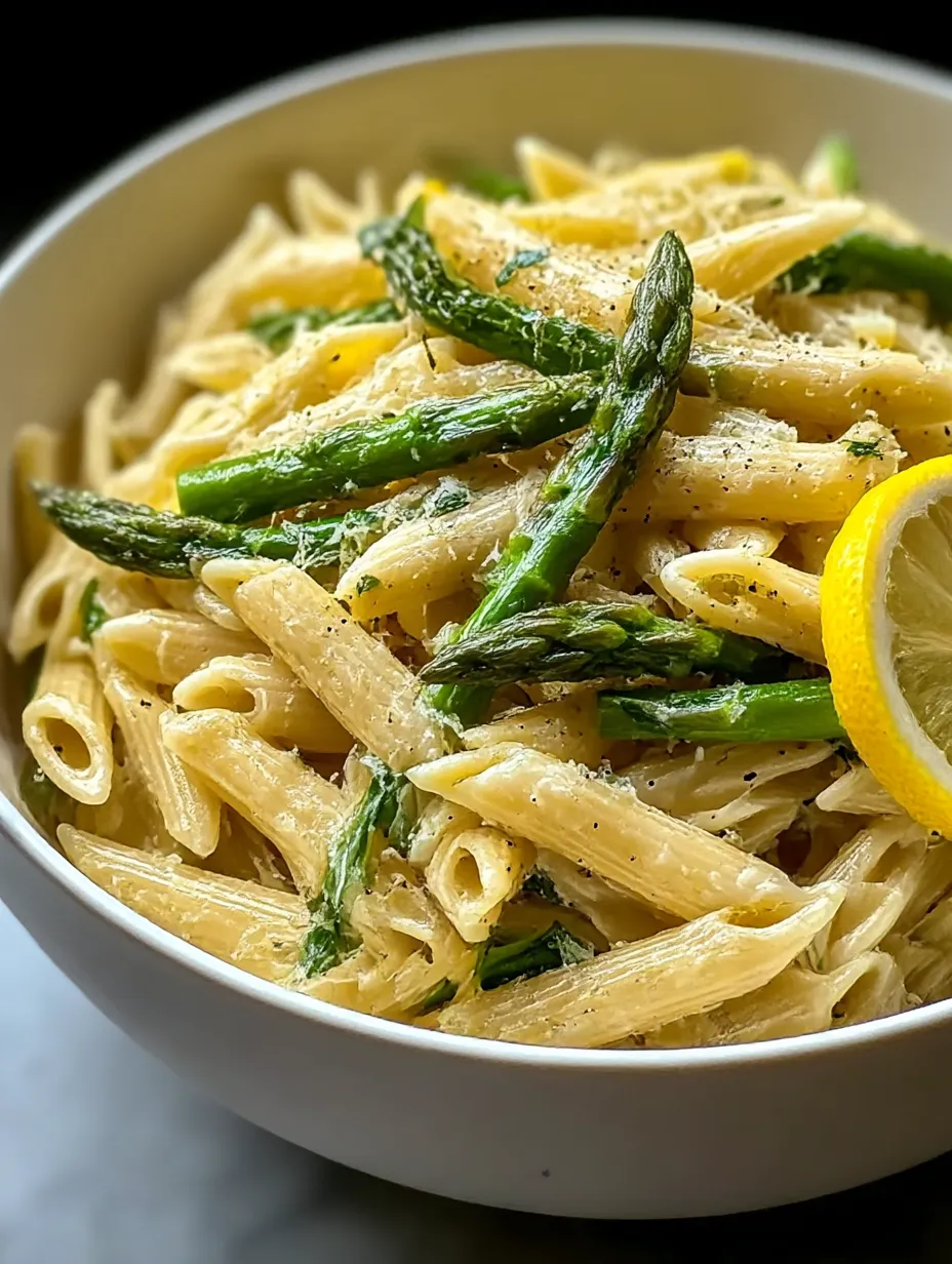 Easy Asparagus Lemon Pasta.