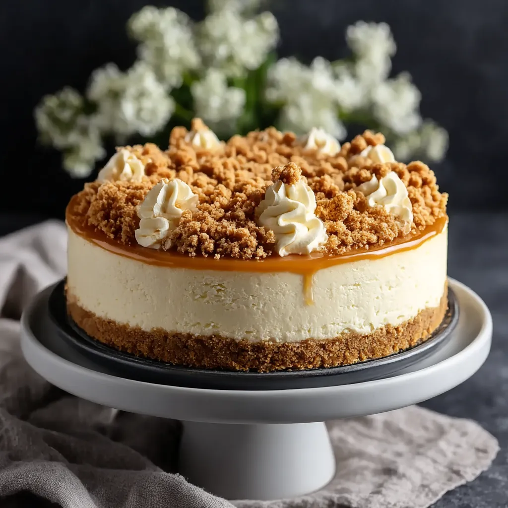 Creamy Butterscotch Cheesecake with a Buttery Crumble