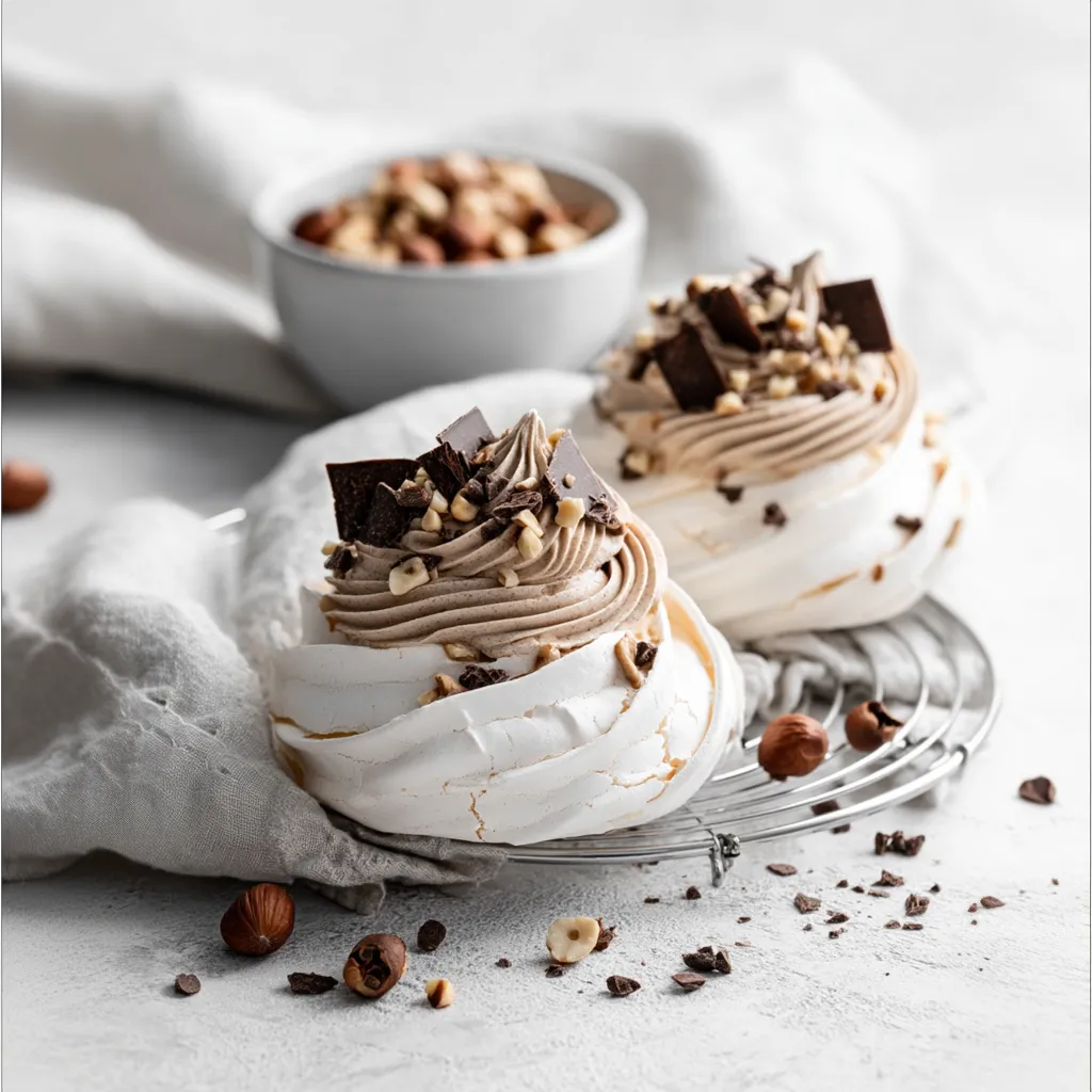 Mini Pavlova with Nutella Whipped Cream