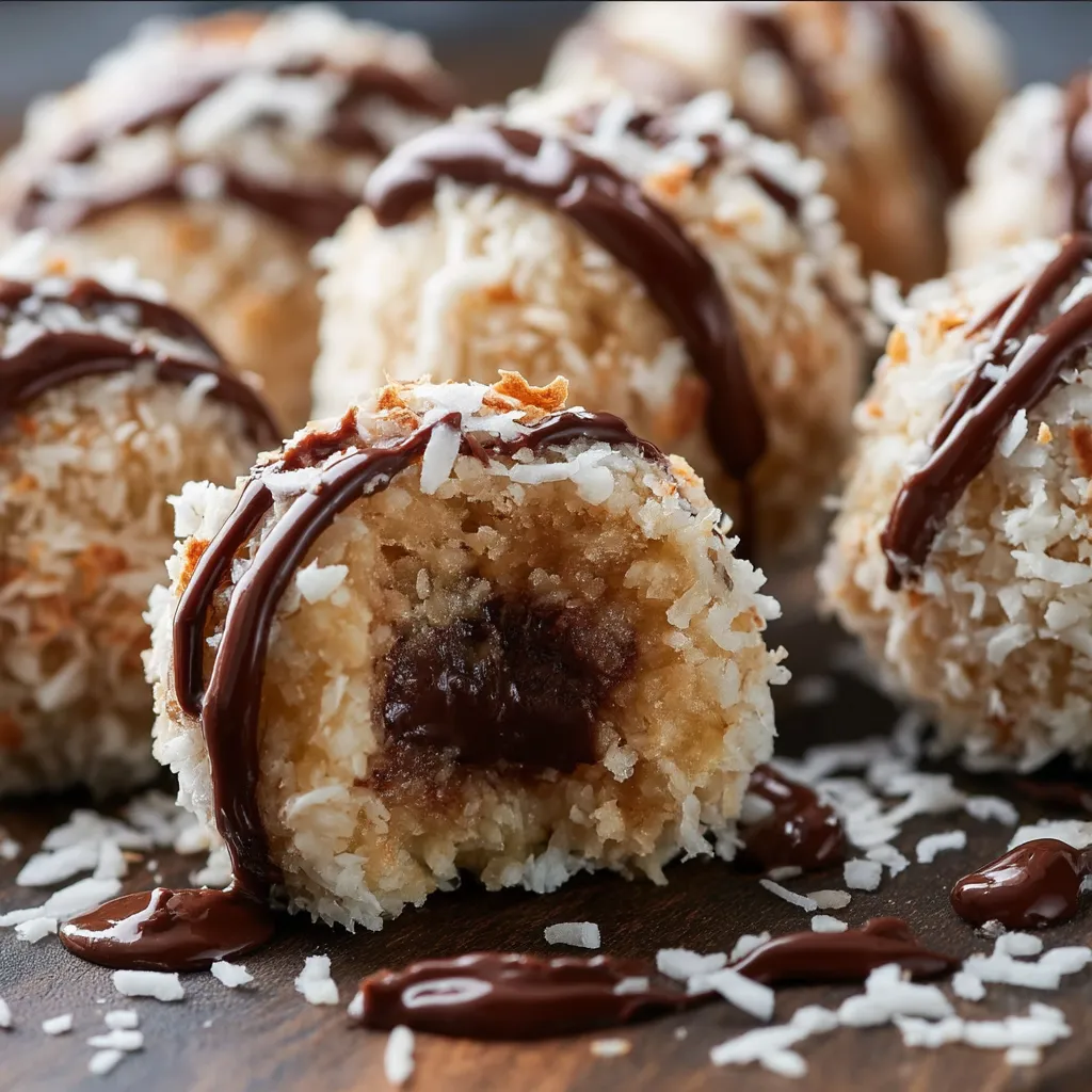 Coconut Cookie Balls with Chocolate Centers