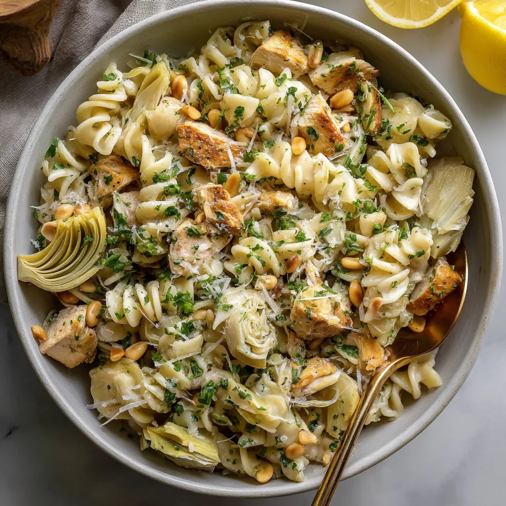 Lemon Chicken Artichoke Pasta Salad