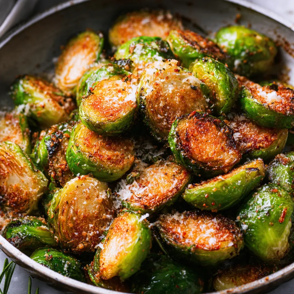 Garlic Parmesan Roasted Brussels Sprouts