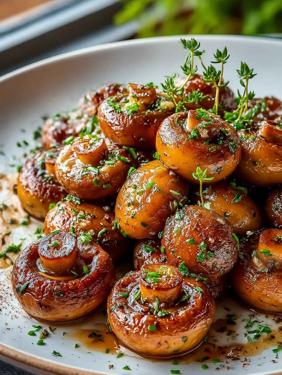 Easy Honey and Garlic Roasted Mushrooms.