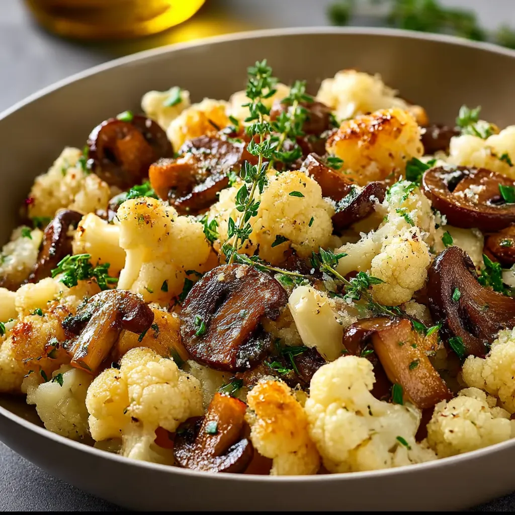 Garlic Cauliflower Mushroom Skillet Recipe