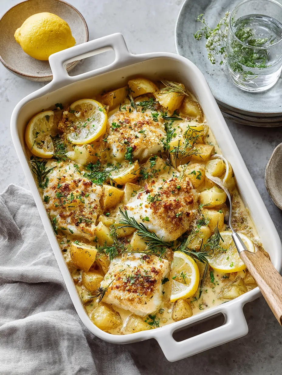 Cod & Potatoes in Rosemary Cream Sauce.