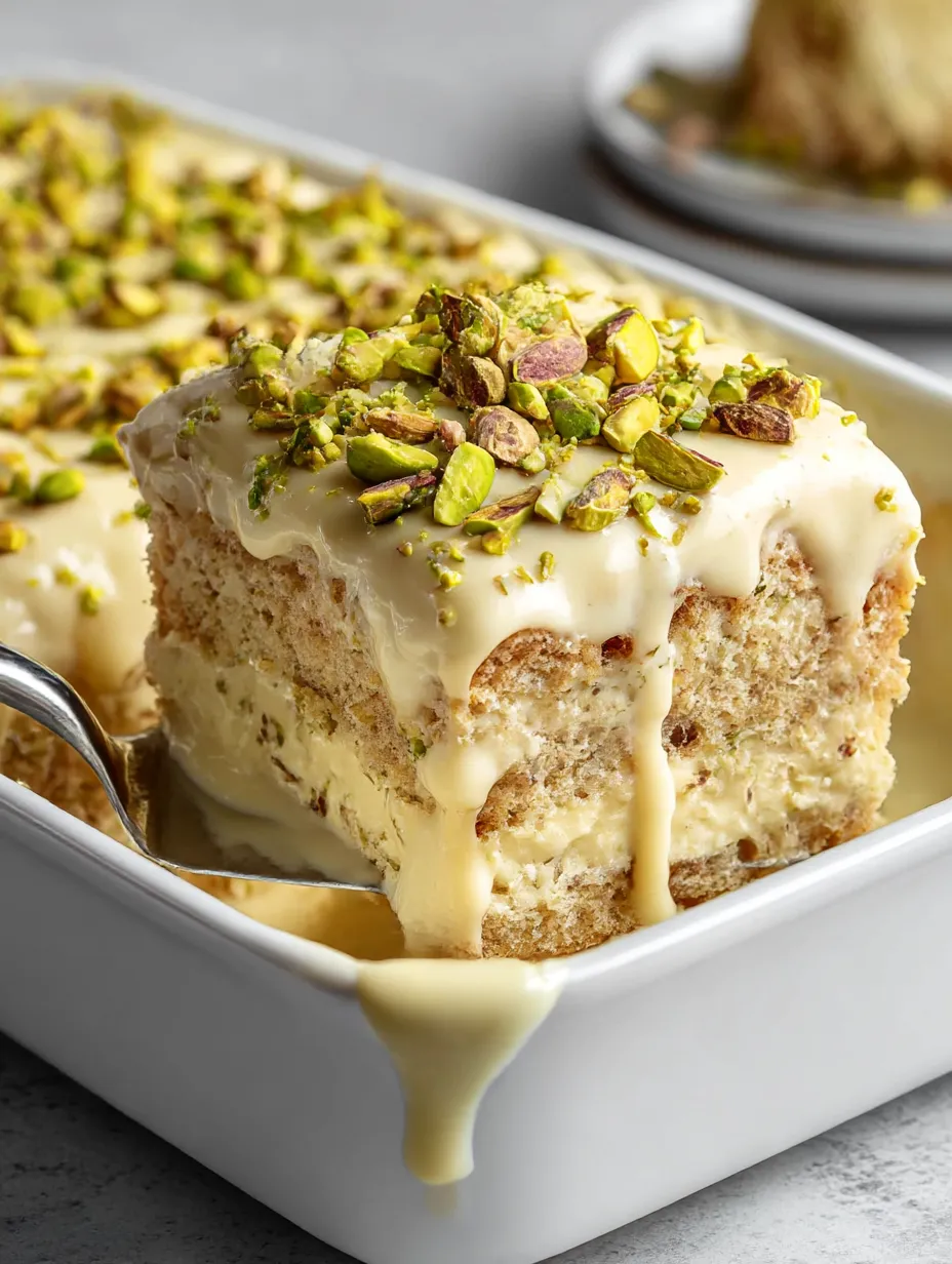 Easy Vegan Pistachio Tres Leches.