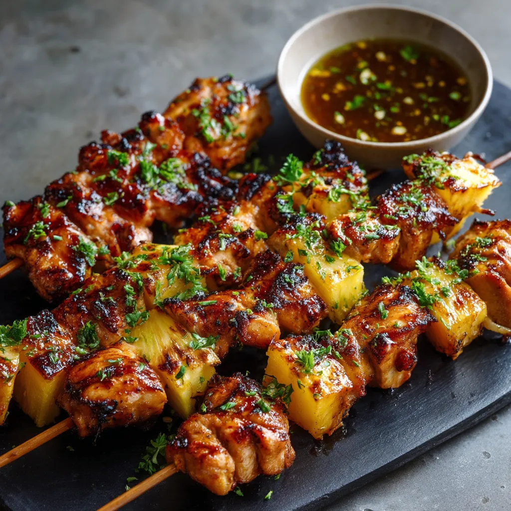 BBQ Pineapple Chicken Kabobs