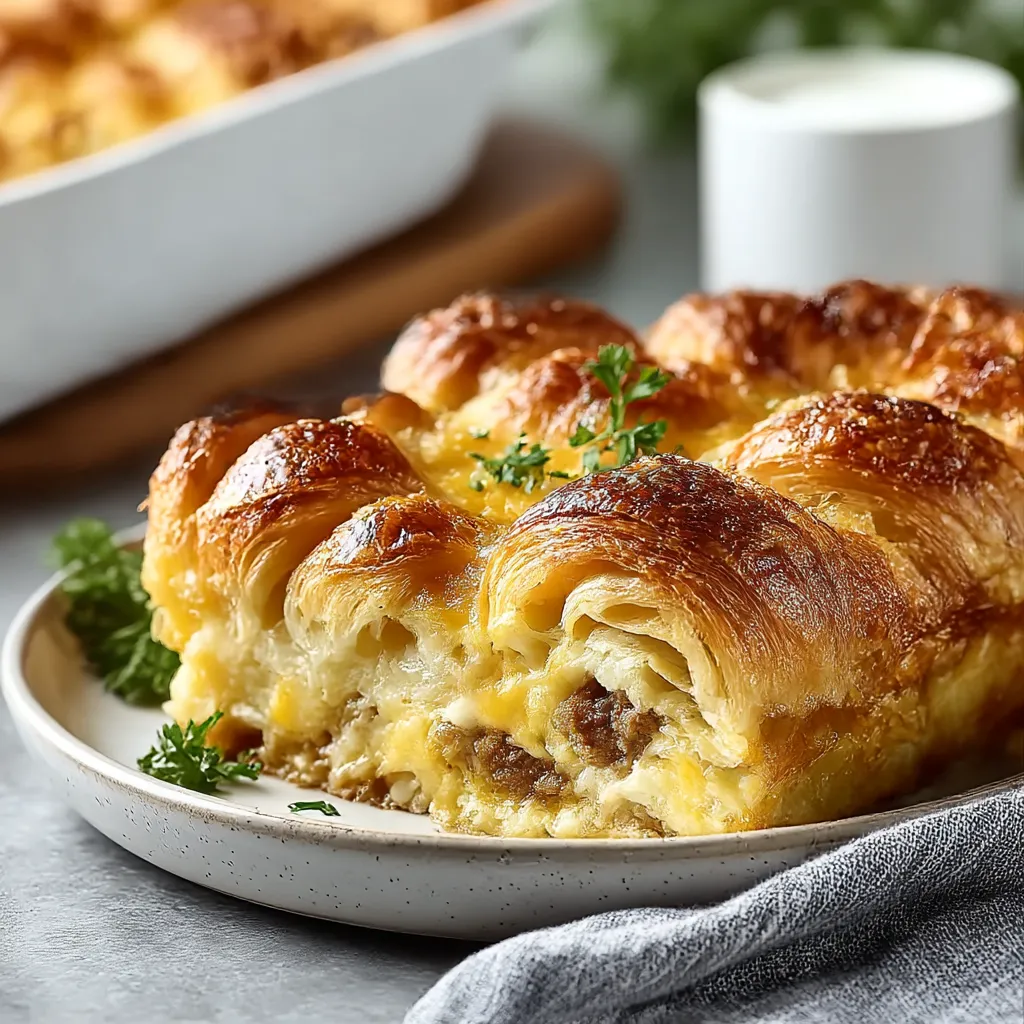 Overnight Croissant Breakfast Casserole