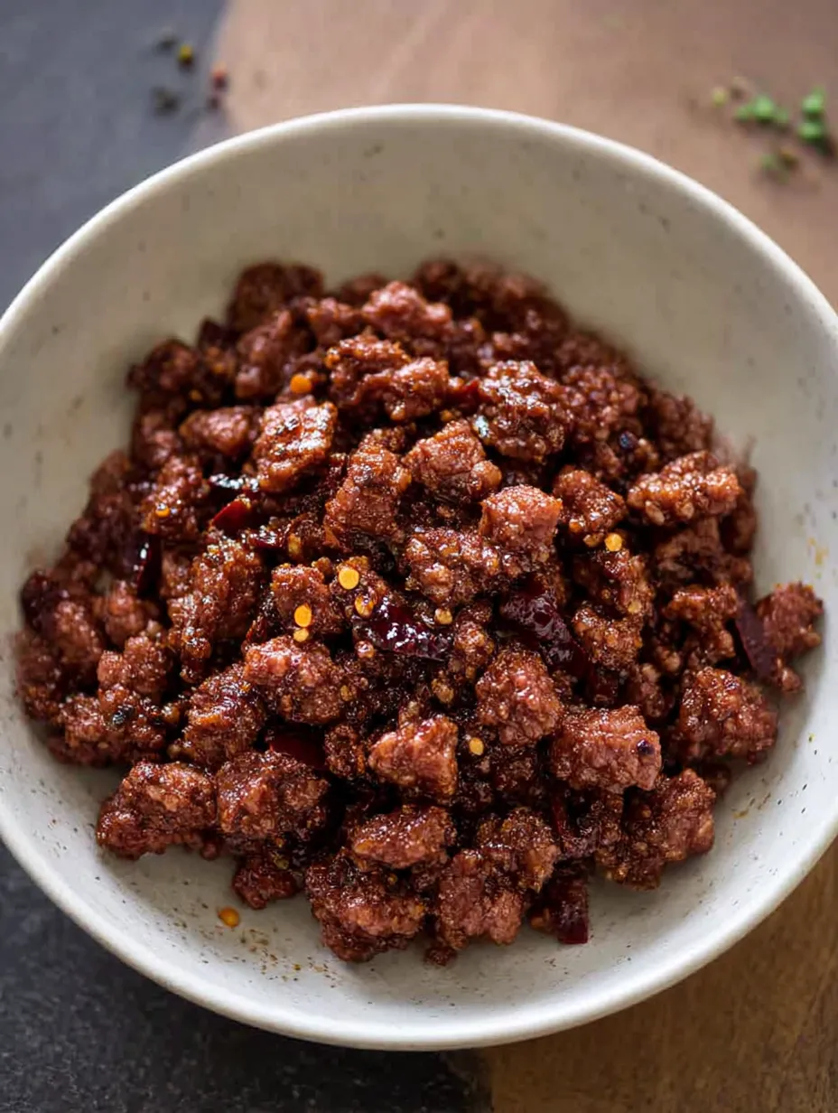 A bowl of Firecracker Ground Beef.