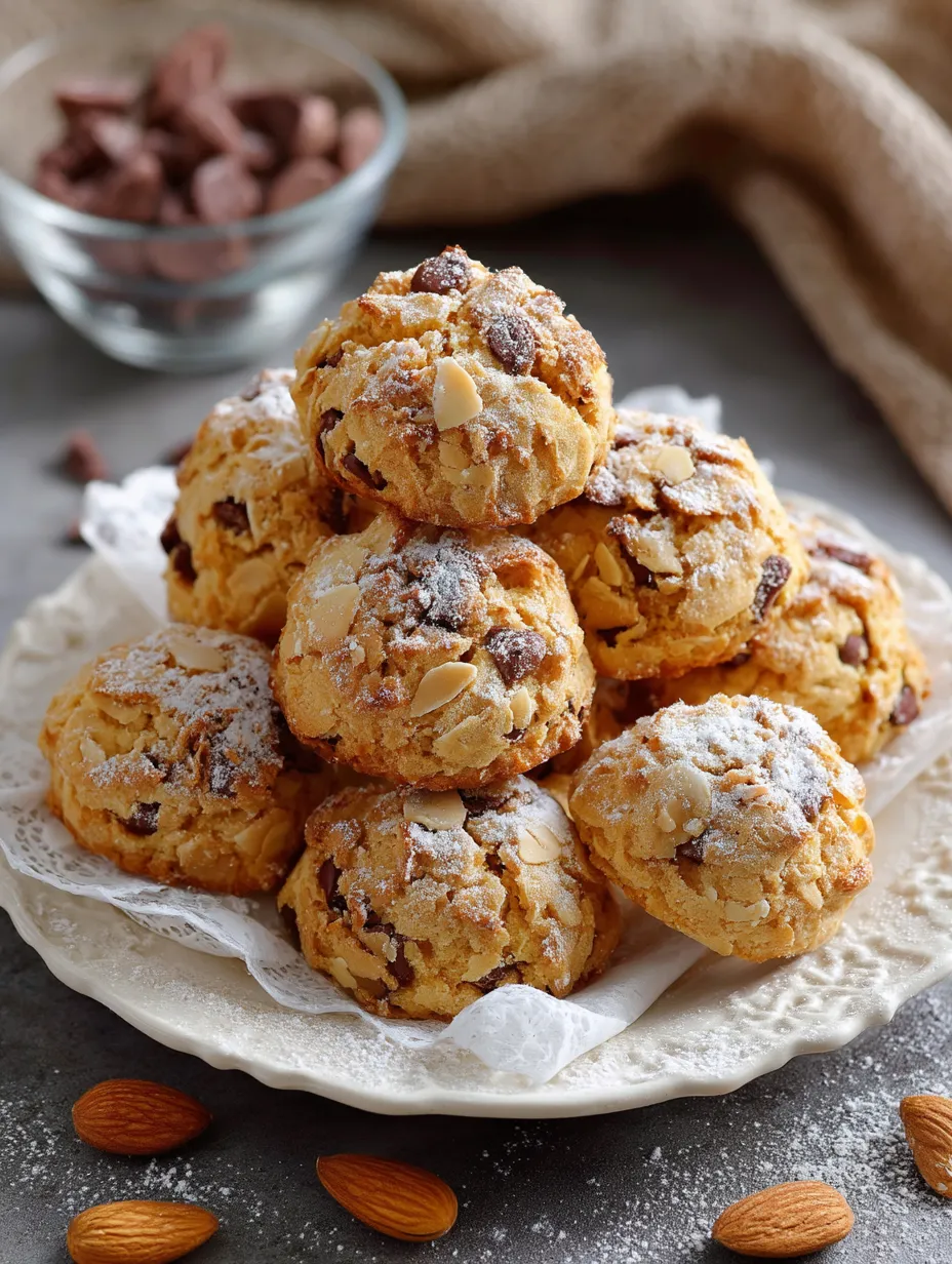 Easy Almond Chocolate Chip Cookies.