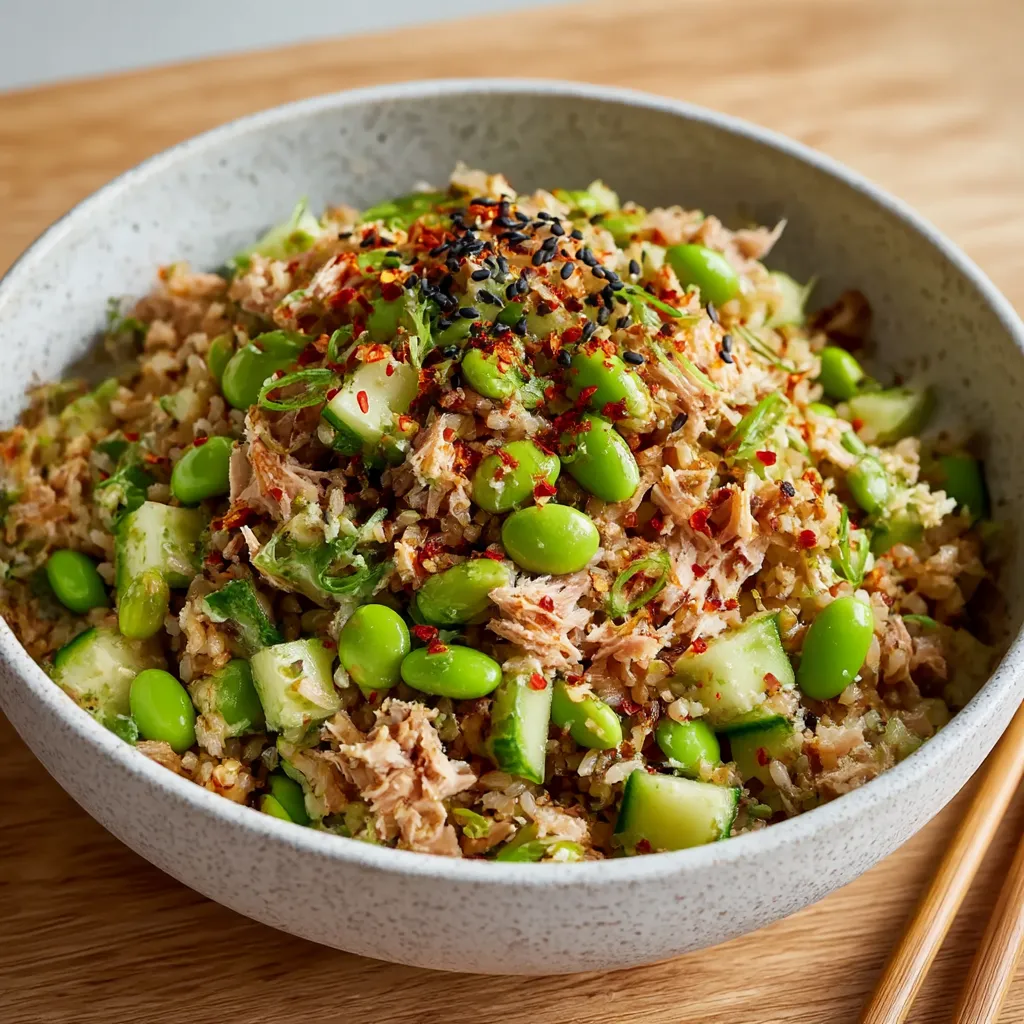 Tuna Avocado Crispy Rice Salad