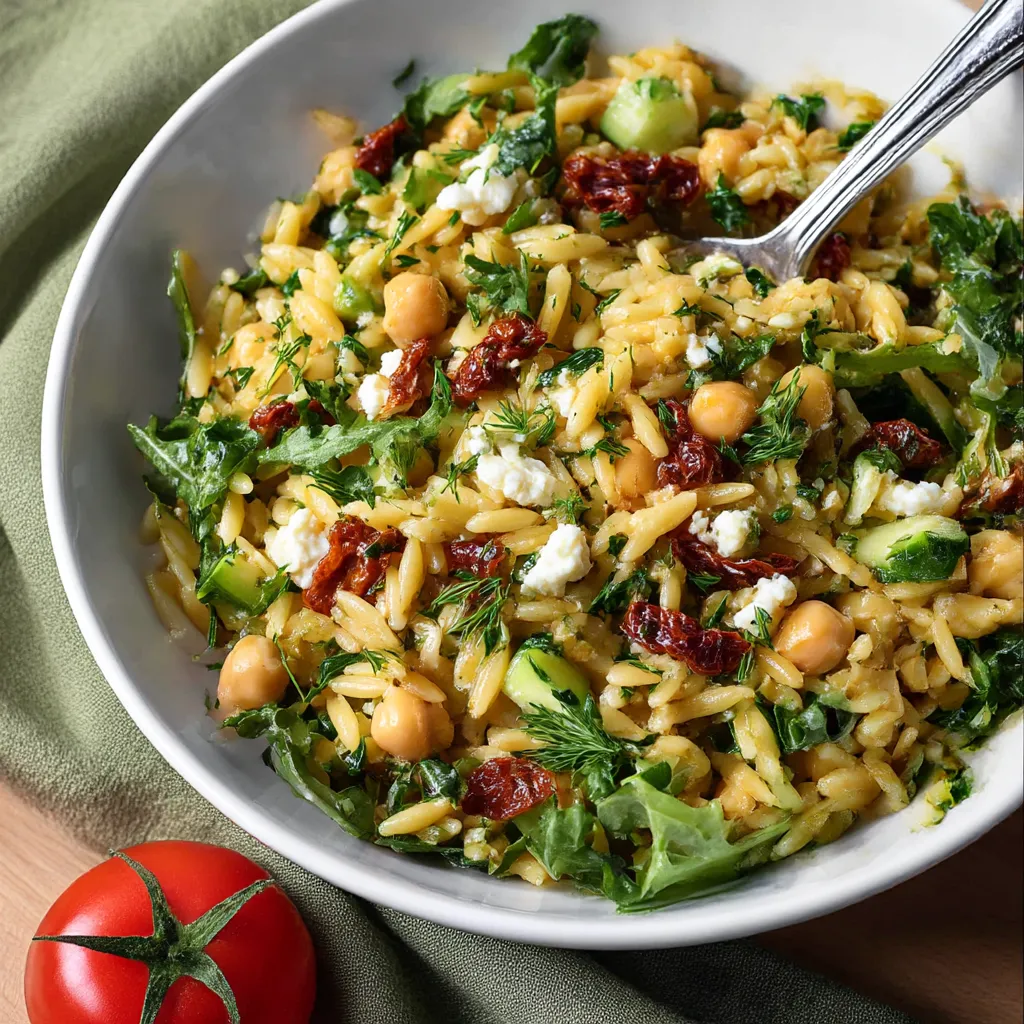 Sun Dried Tomato Orzo Pesto Salad