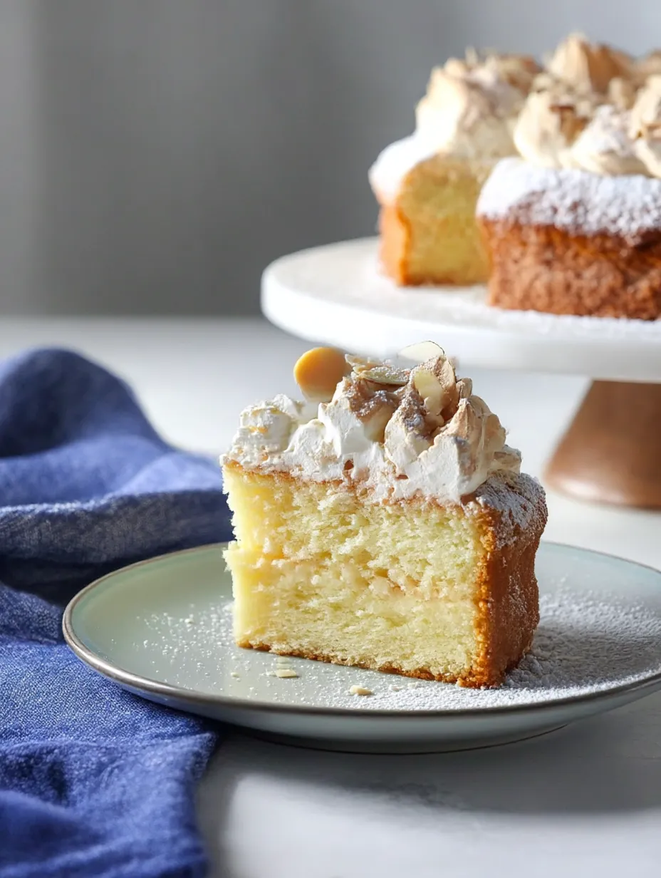 A slice of cake on a plate.