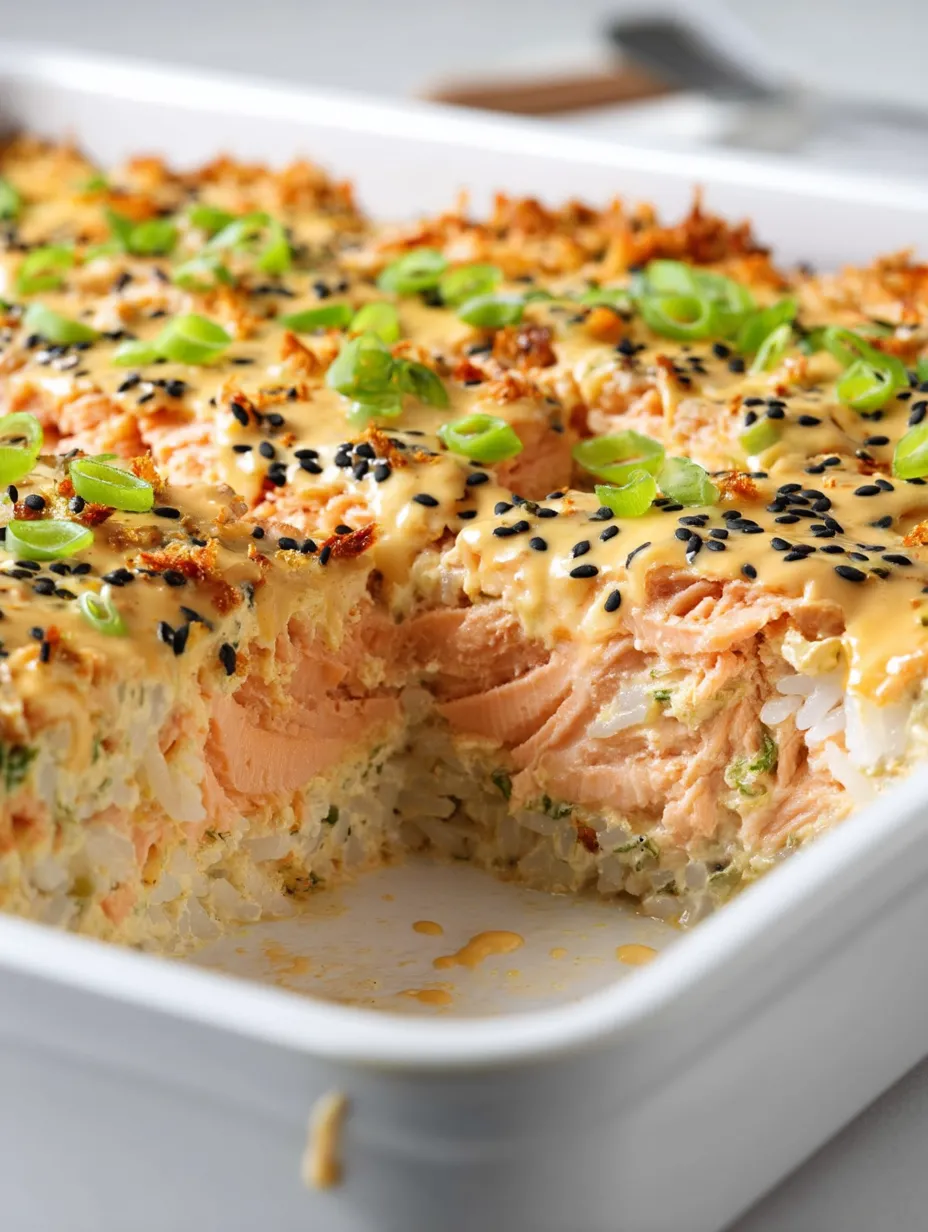 Salmon Sushi Bake Recipe.
