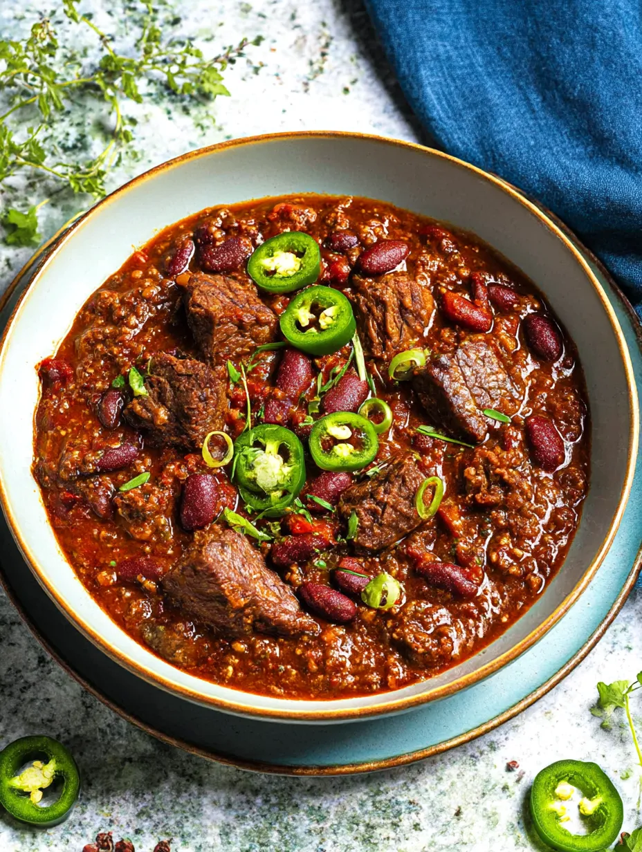 A bowl of Short Rib and Chorizo Chili.