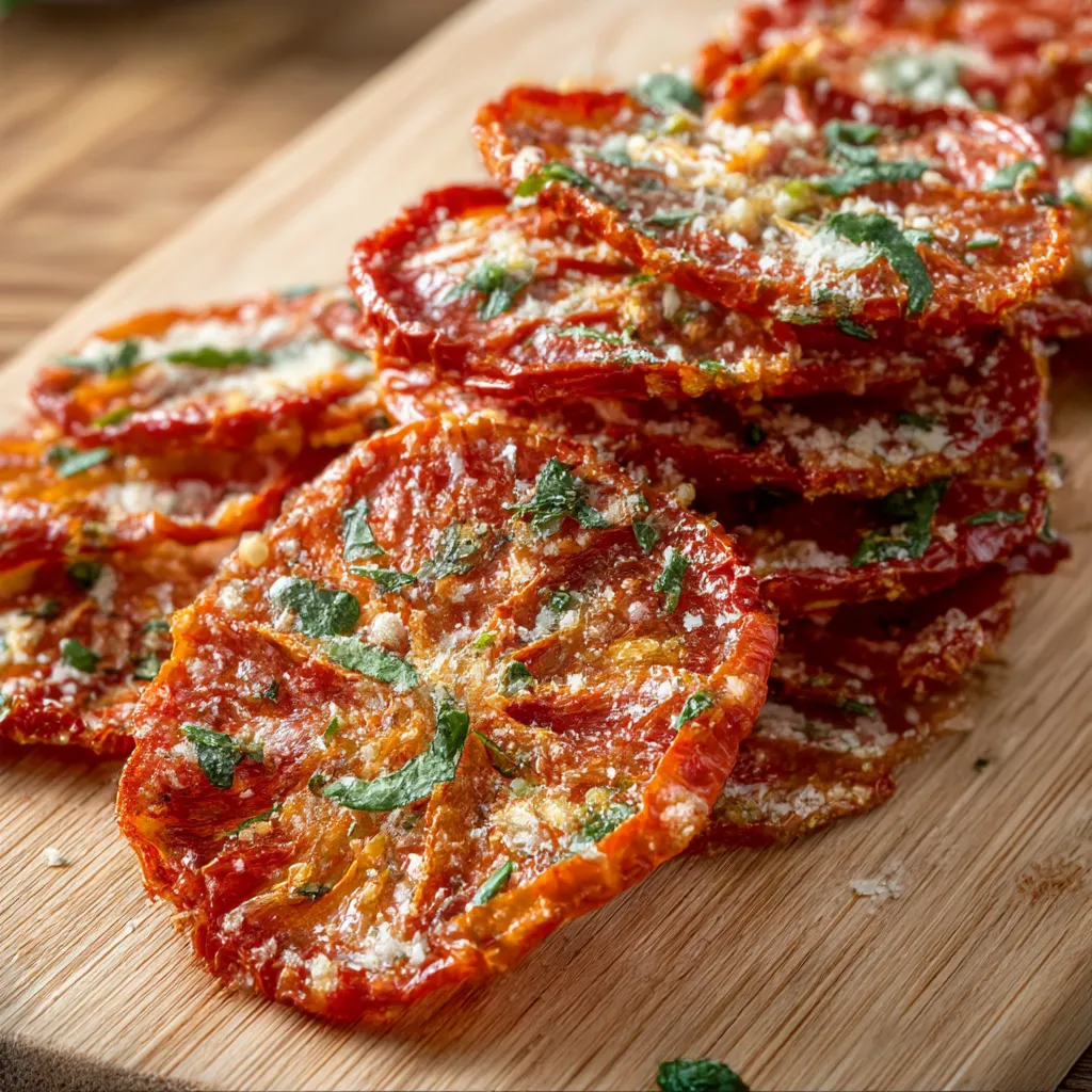 Crispy Parmesan Tomato Chips