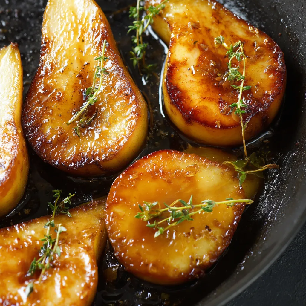 Roasted pears with balsamic and honey