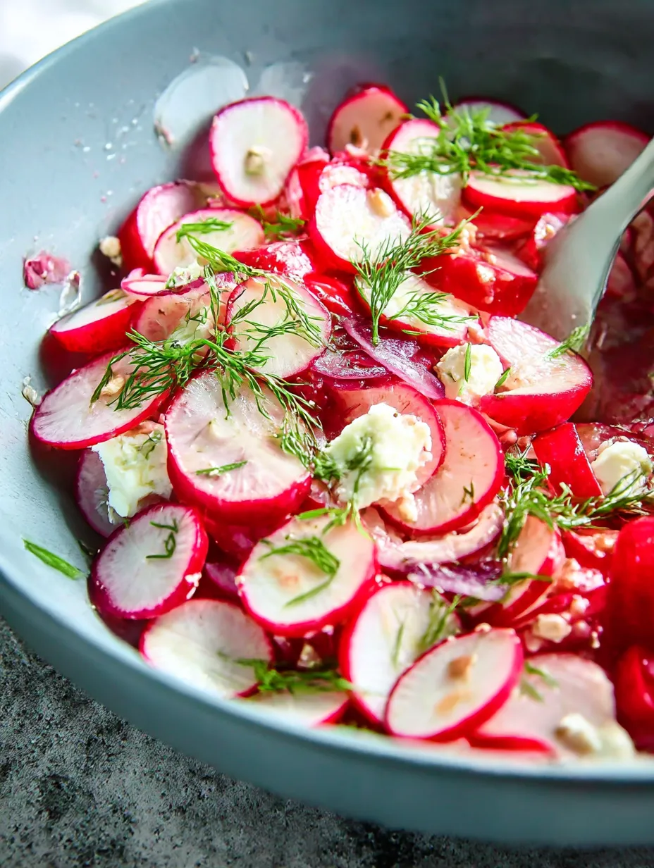 A bowl of Radish Salad.
