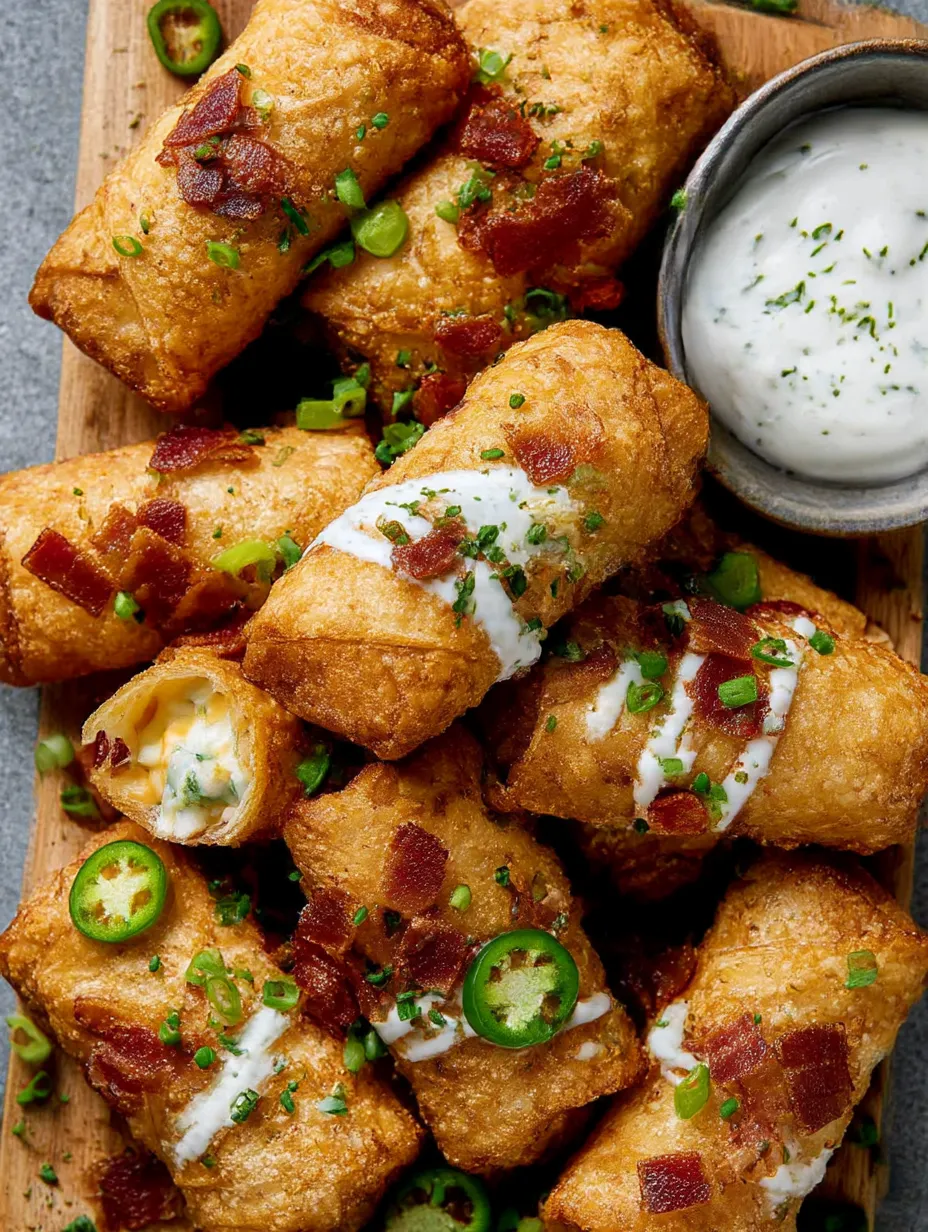 Easy Jalapeno Popper Egg Rolls.