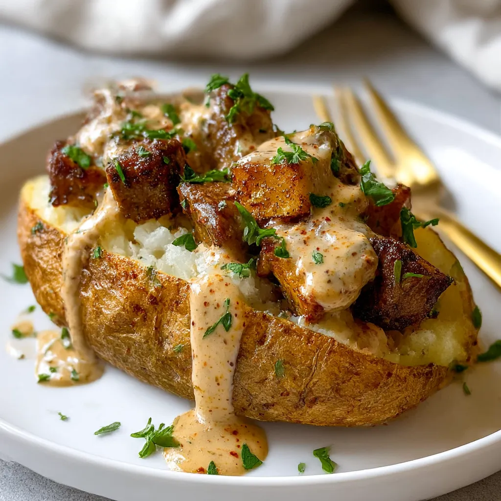 Loaded Baked Potato with Steak Bites
