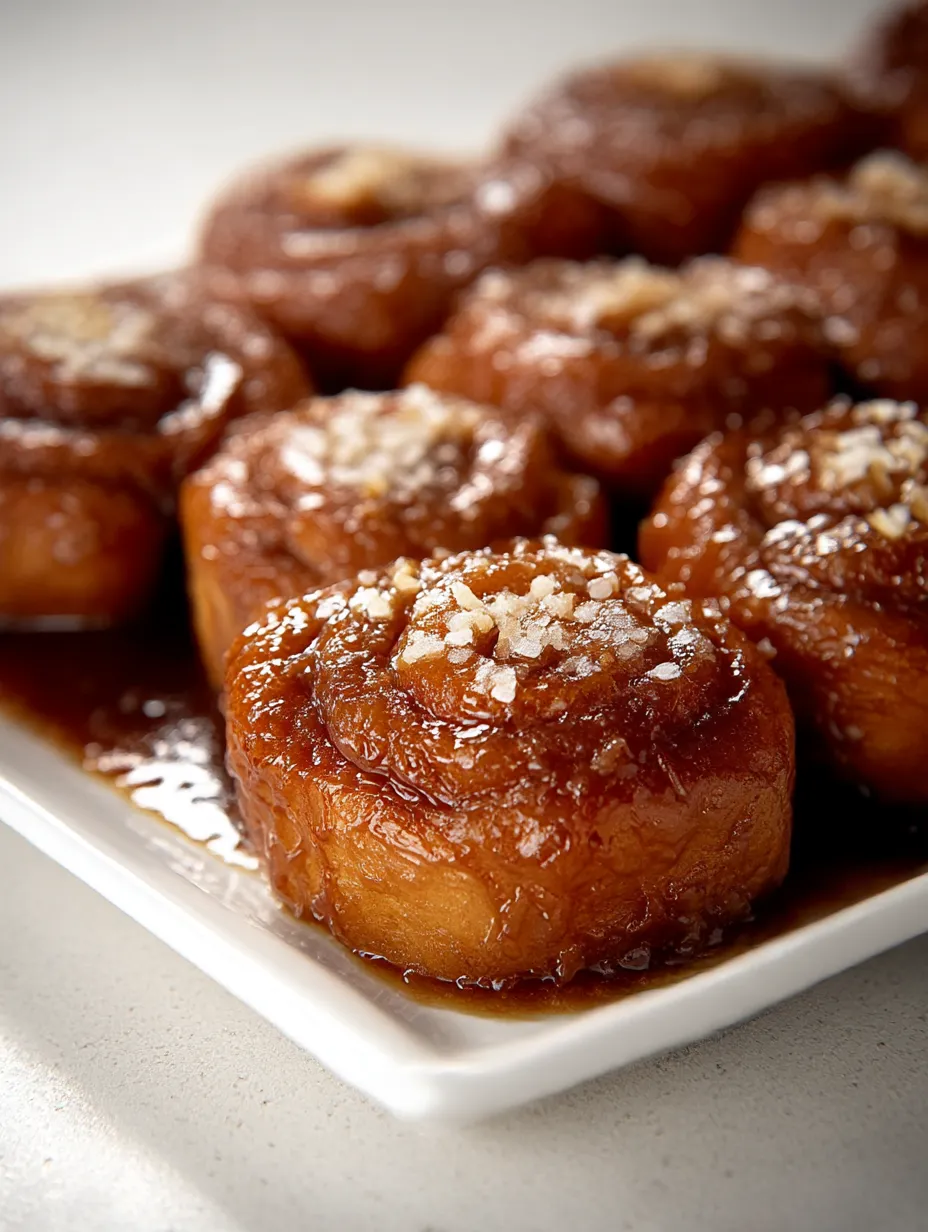 A plate of Salted Pretzel Sticky Buns.