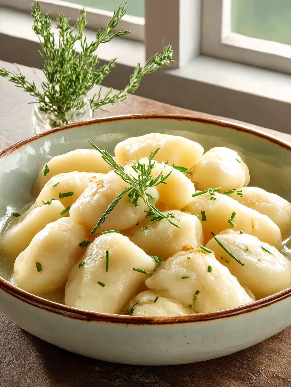 A bowl of Polish Potato Dumplings.