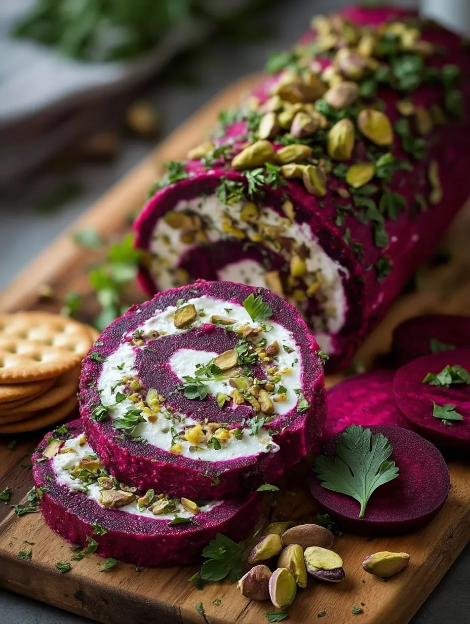 Easy Roasted Beet & Goat Cheese Log.