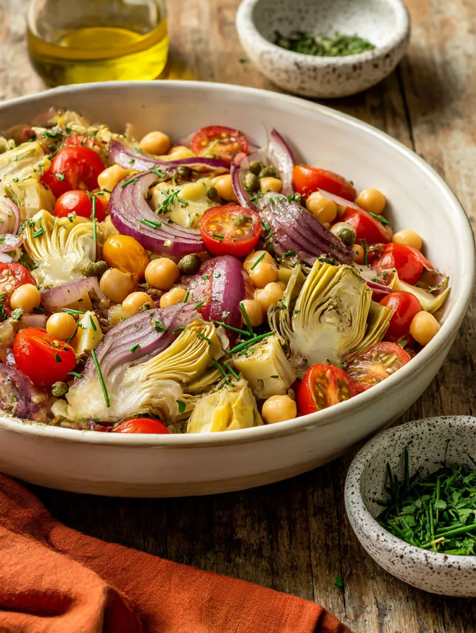 Easy Tuscan Artichoke Tomato Salad.