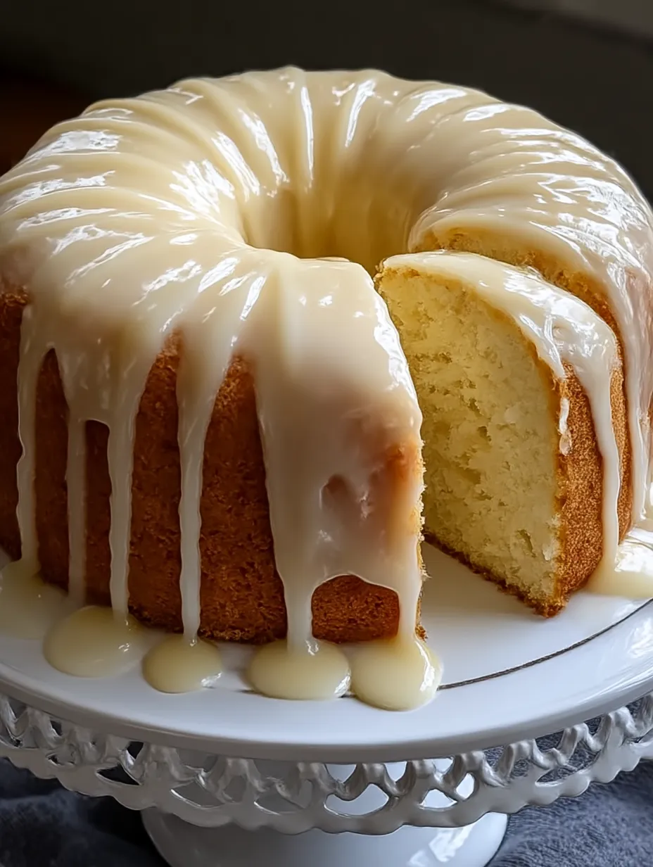 A slice of Vanilla Buttermilk Pound Cake.