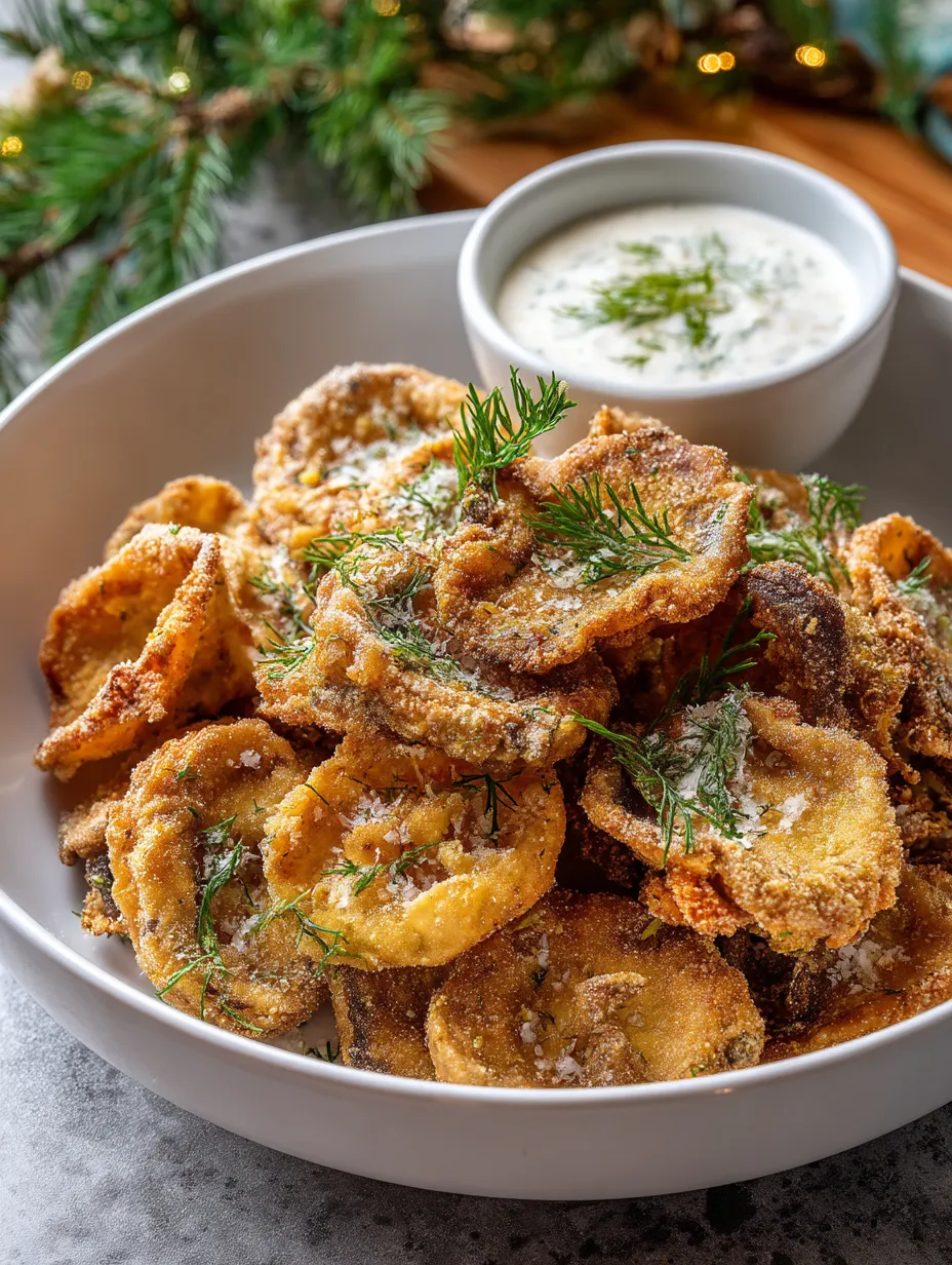 A bowl of fried food with a side of dip.