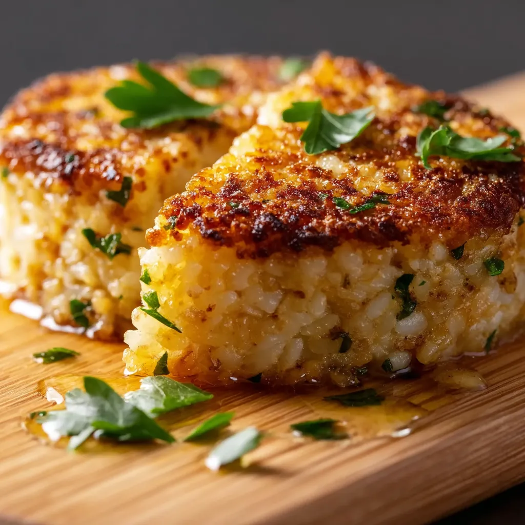 Crispy Garlic-Herb Rice Patties