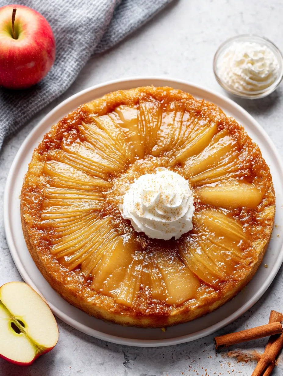 A slice of Apple Upside Down Cake.