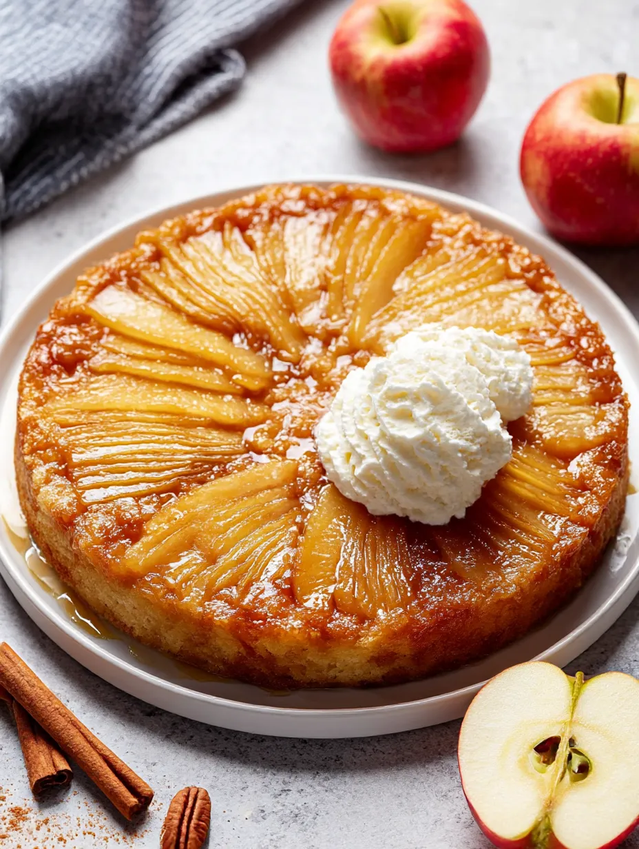 Easy Apple Upside Down Cake.