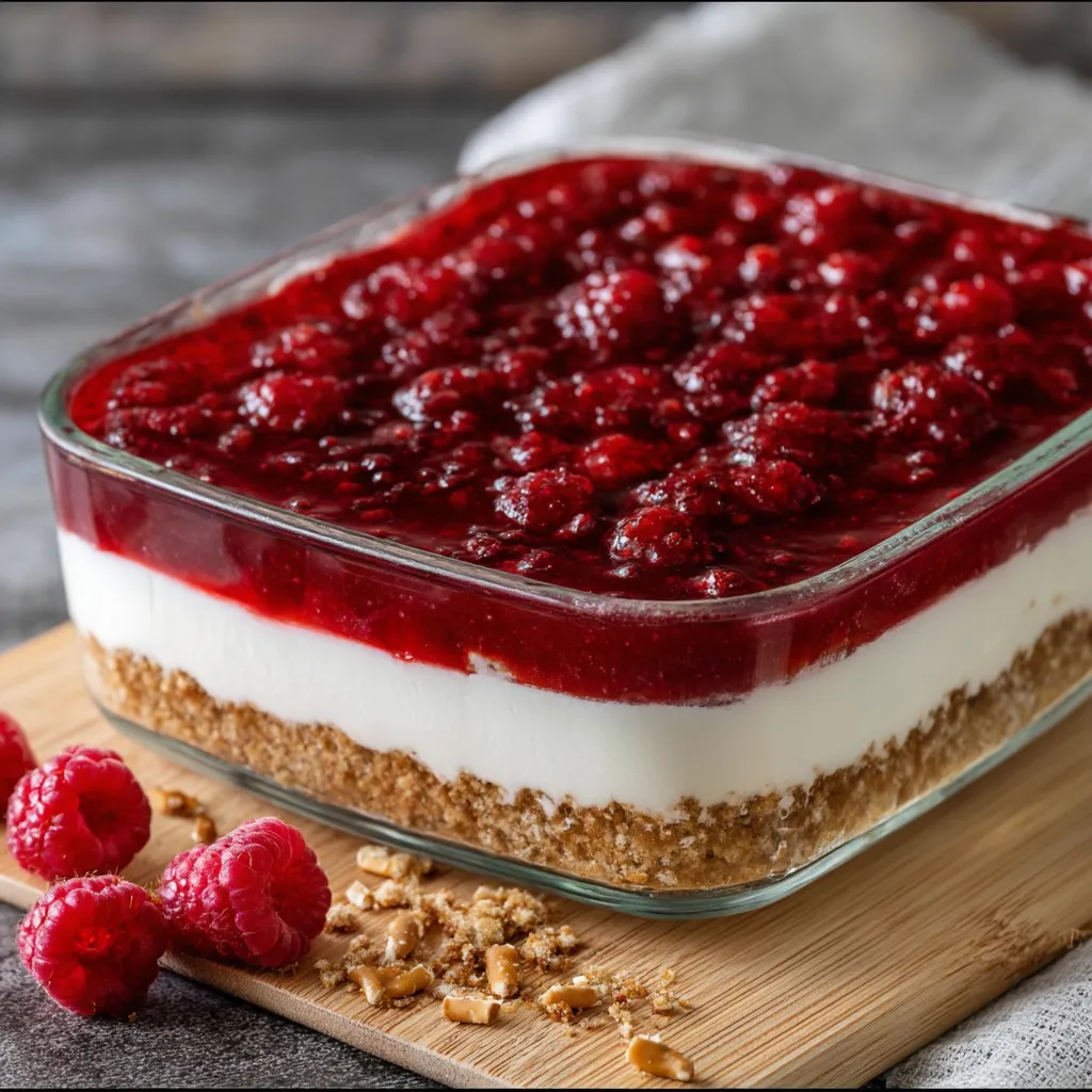 Raspberry Pretzel Salad Recipe