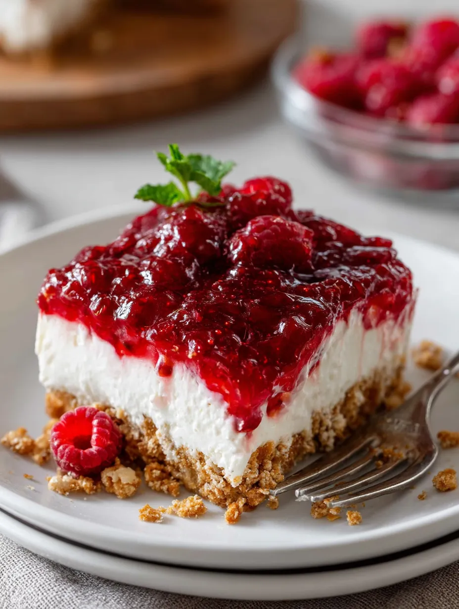 Raspberry Pretzel Salad.