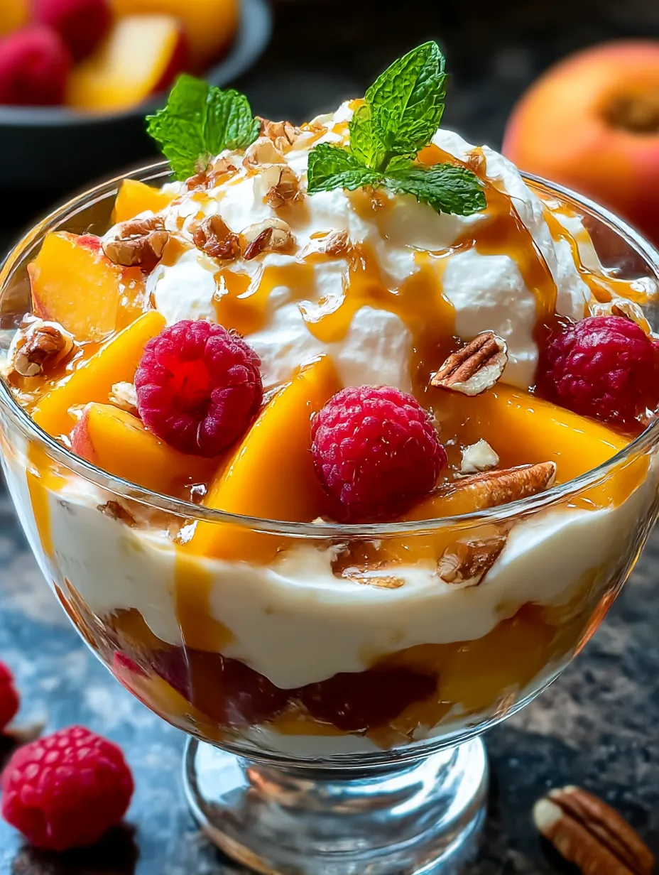 Easy Millionaire Peach Salad.