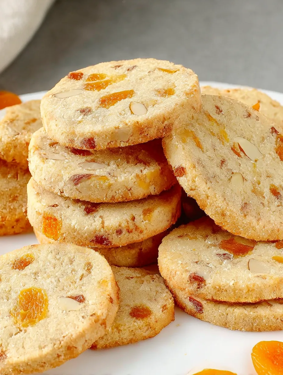 Apricot Almond Shortbread Cookies Recipe.