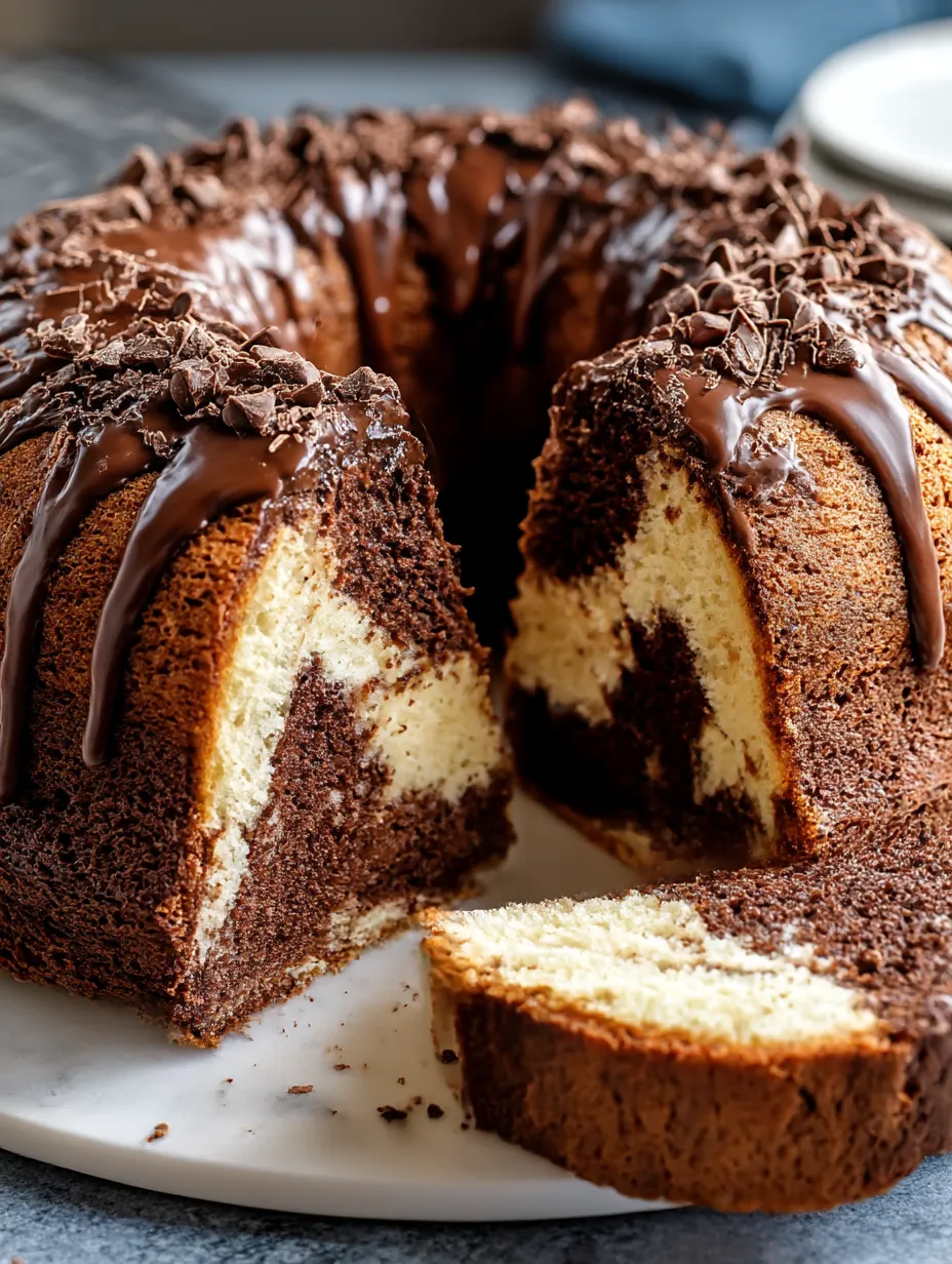 Double Chocolate Ricotta Marble Cake.