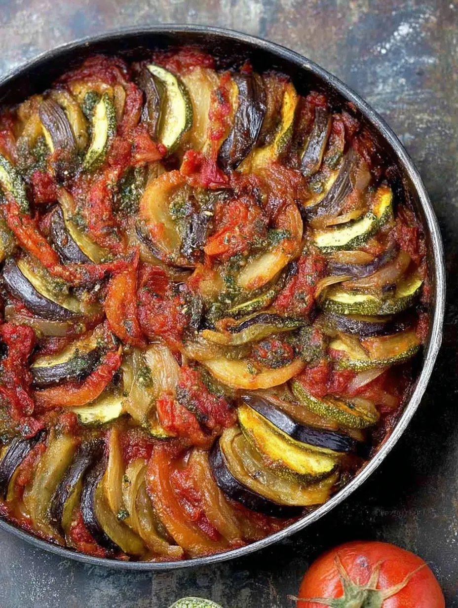 A bowl of Traditional Greek Roasted Vegetables.