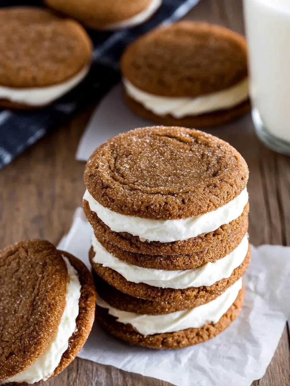 Easy Molasses Cream Pie Cookies.