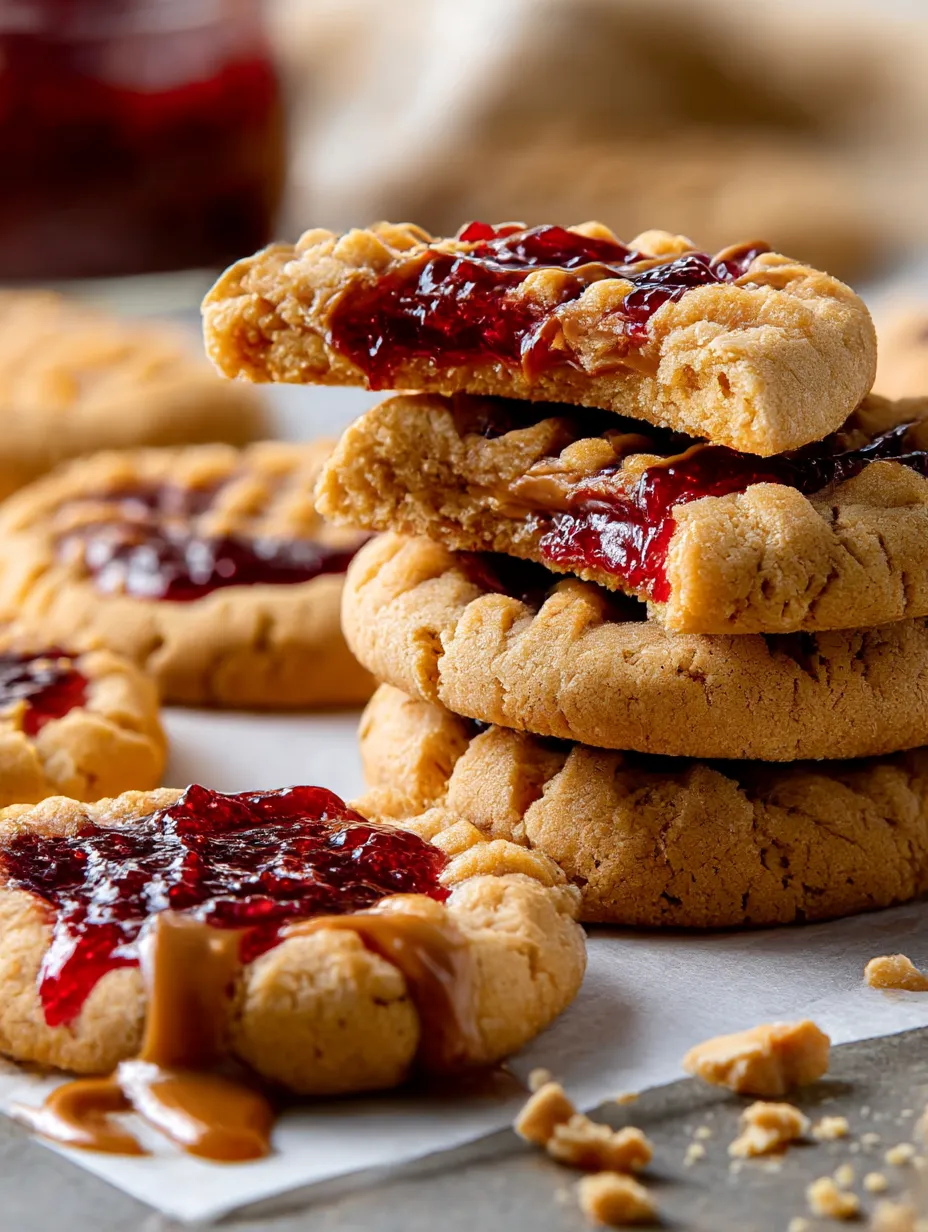 Peanut Butter and Jelly Cookies Recipe.