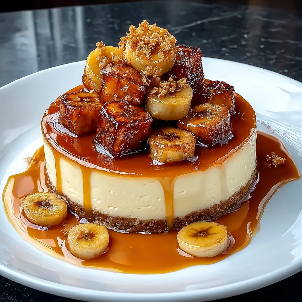 Caramelized Banana Cheesecake with Glaze