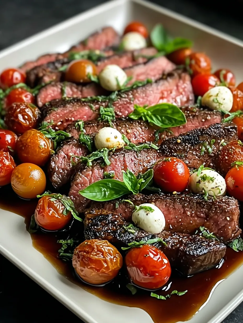 Balsamic Caprese Grilled Flank Steak Recipe.