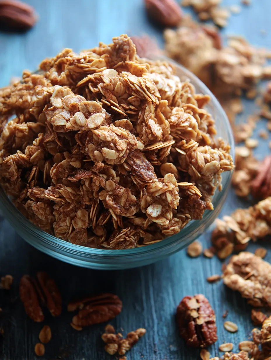 A bowl of Cinnamon Maple Granola.