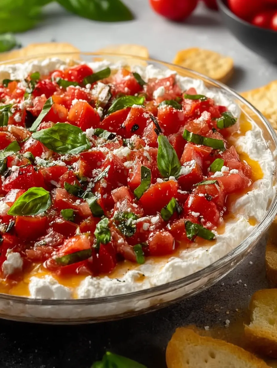 A bowl of Bruschetta Dip.