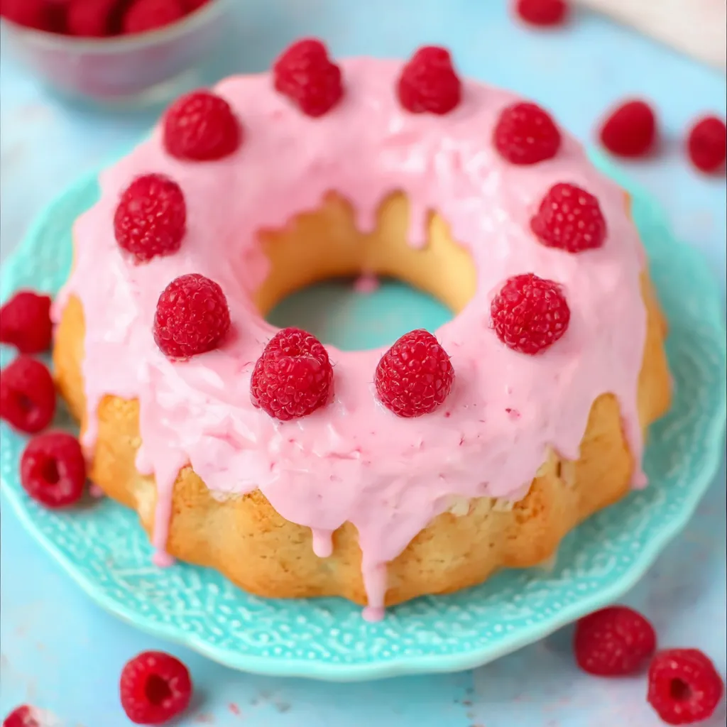 Raspberry Angel Food Cake.