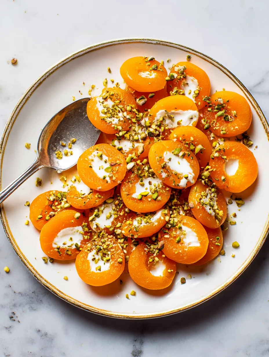 Turkish Poached Apricots with Ricotta Recipe.