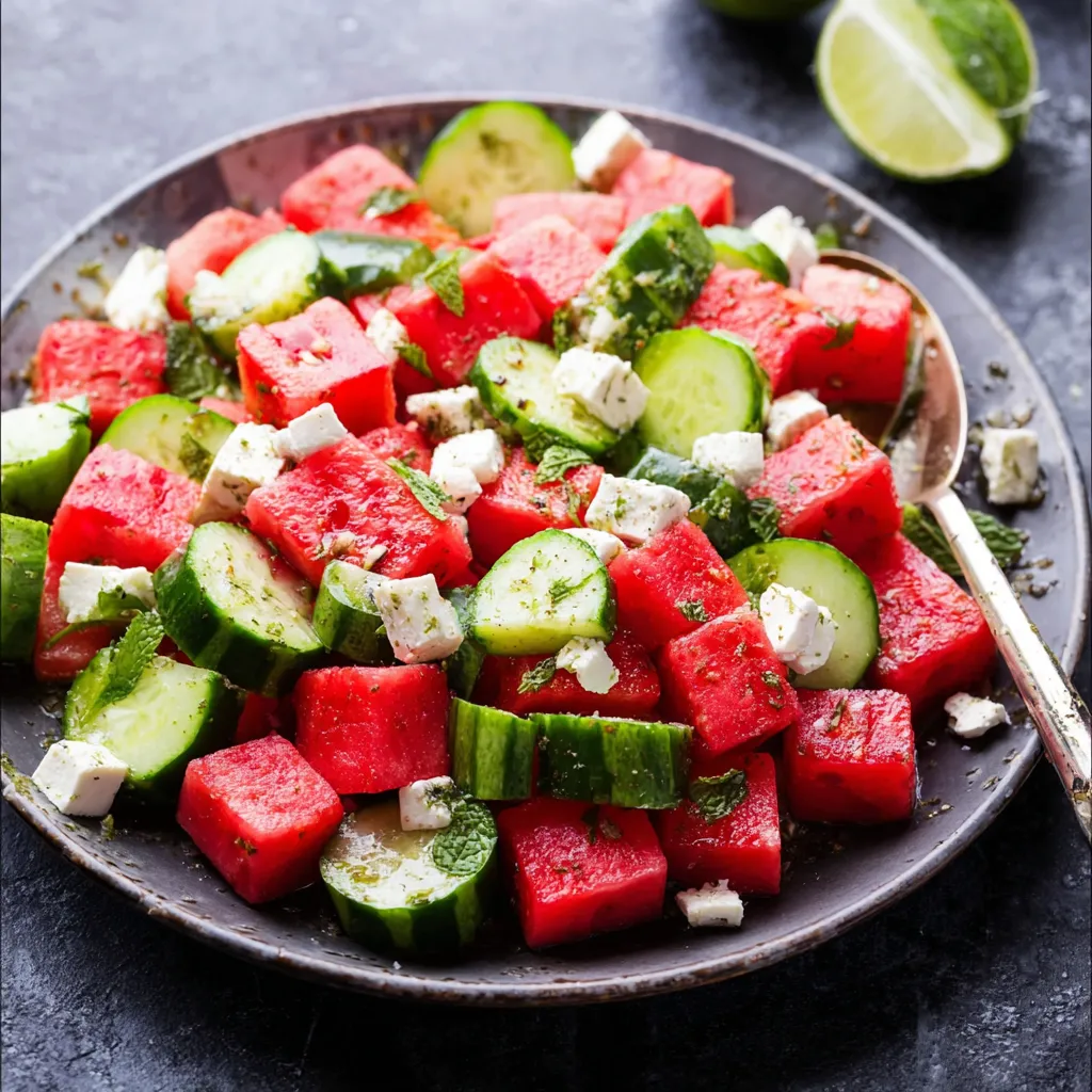 Watermelon Cucumber Salad