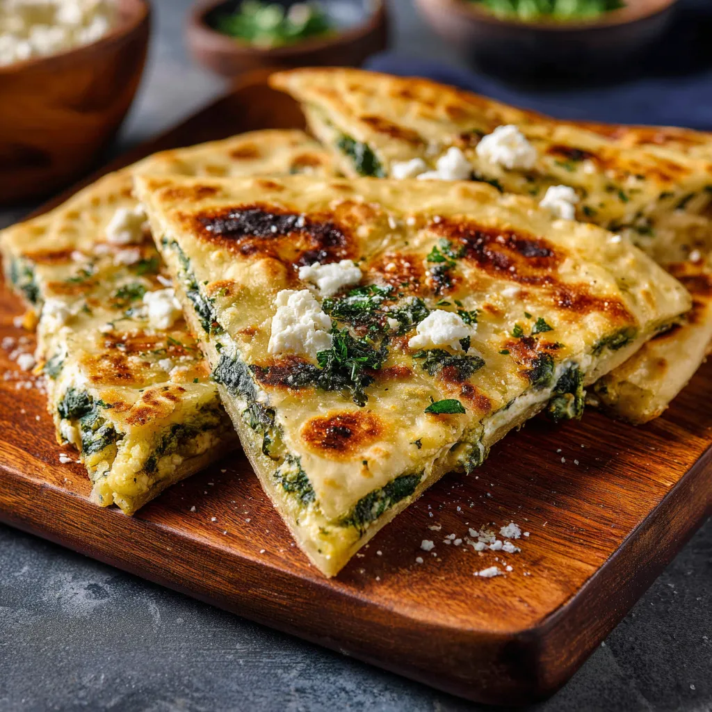 Spinach and Feta Stuffed Flatbread